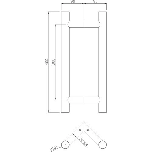 Ensemble de poignées tubulaires inox Héraclès - Série 5240 6 Ensemble de poignées tubulaires inox Héraclès - Série 5240 – Image 4