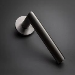 Béquille double sur rosace inox Héraclès Jade Slim ovale SL00 -Promos Poignée de Porte Magasin AFD 121029