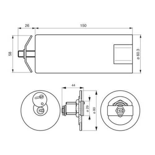 Boîte à clés tubulaire à encastrer 4 Boîte à clés tubulaire à encastrer – Image 2