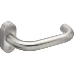 Béquille double sur rosace étroite inox Héraclès Jade 1294