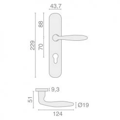 Ensemble sur plaque inox Héraclès Jade 1594 -Promos Poignée de Porte Magasin AFD 163511