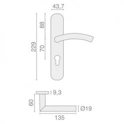 Ensemble sur plaque inox Héraclès Jade 1494 -Promos Poignée de Porte Magasin AFD 163512