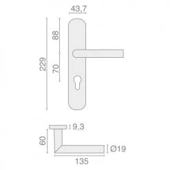Ensemble sur plaque inox Héraclès Jade 1394 -Promos Poignée de Porte Magasin AFD 163513