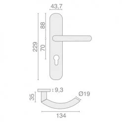 Ensemble sur plaque inox Héraclès Jade 1094