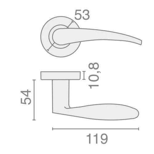 Béquille double massive sur rosace inox Héraclès Jade 4004 4 Béquille double massive sur rosace inox Héraclès Jade 4004 – Image 2
