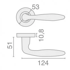 Béquille double semi massive sur rosace inox Héraclès Jade 1594 -Promos Poignée de Porte Magasin AFD 163652