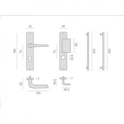Ensemble sur plaques aluminium Héraclès Hionna Home - EA70 -Promos Poignée de Porte Magasin AFD 163688