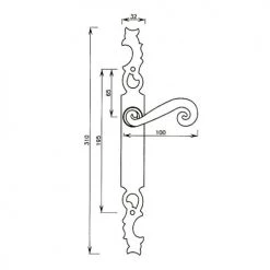 Ensemble sur plaque de style AQUITAINE -Promos Poignée de Porte Magasin AFD 21302