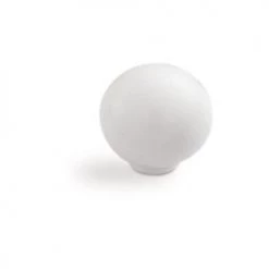 Bouton poli dur D 34 mm blanc + vis