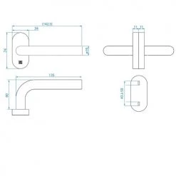 Béquille double sur rosace étroite inox Héraclès Jade 1194 -Promos Poignée de Porte Magasin AFD 45227