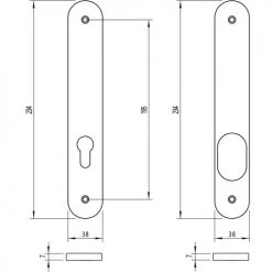 Plaque borgne Morgan -Promos Poignée de Porte Magasin AFD 5104