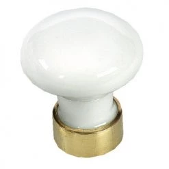 Bouton de tiroir porcelaine blanc