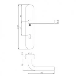 Ensemble sur plaque inox Héraclès Jade 1194 -Promos Poignée de Porte Magasin AFD 78291 1
