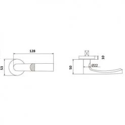 Béquille double massive sur rosace inox Héraclès Jade 4005 -Promos Poignée de Porte Magasin AFD 81851